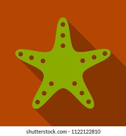 Starfish in flat style. Marine icon in cartoon style. Summer vector illustration.
