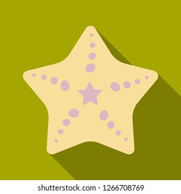 Starfish in flat style. Marine icon in cartoon style. Summer vector illustration.
