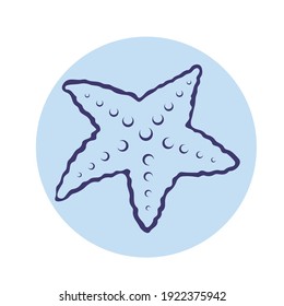 Starfish in flat style. Marine icon in cartoon style. vector illustration.