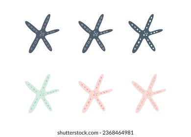 Starfish in flat style. Marine icon in cartoon style. Summer vector illustration