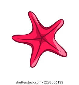 A starfish in a flat style on a white background. Summer vector illustration.