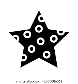 starfish glyph flat vector icon
