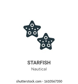 Starfish glyph icon vector on white background. Flat vector starfish icon symbol sign from modern nautical collection for mobile concept and web apps design.