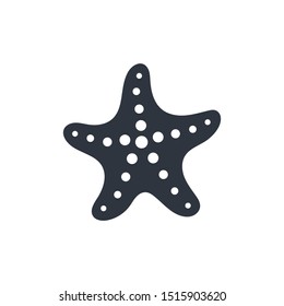 Starfish graphic icon. Sea star black sign isolated on white background. Sea life symbol. Vector illustration