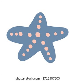 Starfish. Hand drawn starfish isolated on white. Vector