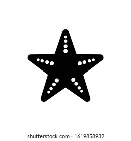 starfish icon black vector sign