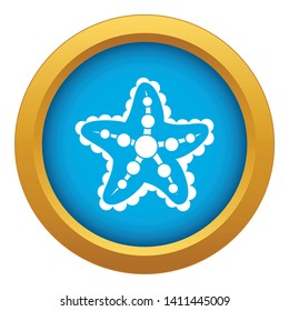 Starfish icon blue vector isolated on white background for any design
