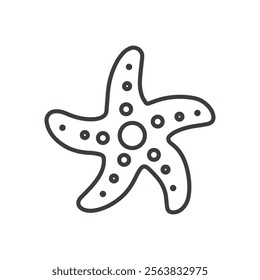 Starfish Icon Depicting a Marine Animal in Black and White