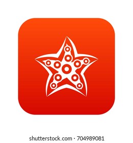 Starfish icon digital red for any design isolated on white vector illustration