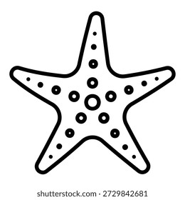 Icono de estrella de mar con cinco tentáculos