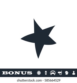 Starfish icon flat. Black pictogram on white background. Vector illustration symbol and bonus button