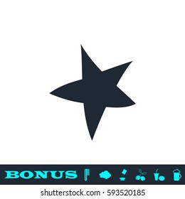Starfish icon flat. Black pictogram on white background. Vector illustration symbol and bonus button