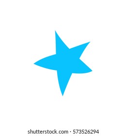Starfish icon flat. Blue pictogram on white background. Vector illustration symbol