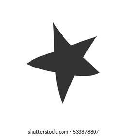 Starfish icon flat. Illustration isolated on white background. Vector grey sign symbol