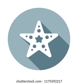 starfish icon in Flat long shadow style. One of web collection icon can be used for UI, UX