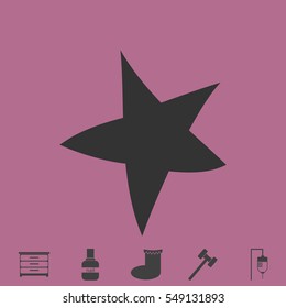 Starfish icon flat. Simple vector grey pictogram and bonus symbol