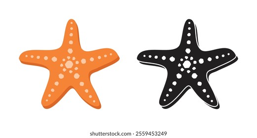 Starfish icon in flat style. Sea stars vector illustration on isolated background. Sea animal sign business concept.