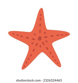 Starfish icon in flat style. Summer vector illustration.
