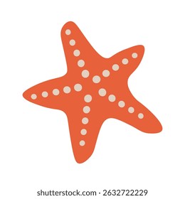 Starfish icon hand drawn vector flat cartoon illustration isolated on white background. Silhouette for starfish logo. Simple design for starfish icon. Minimal tropic beach object design.