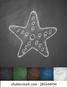 starfish icon. Hand drawn vector illustration. Chalkboard Design
