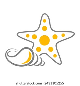 Plantilla de diseño de logotipo de icono Starfish