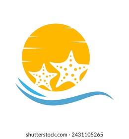 Plantilla de diseño de logotipo de icono Starfish