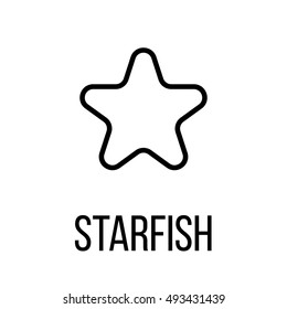 Starfish icon or logo in modern line style. High quality black outline pictogram for web site design and mobile apps. Vector illustration on a white background. 