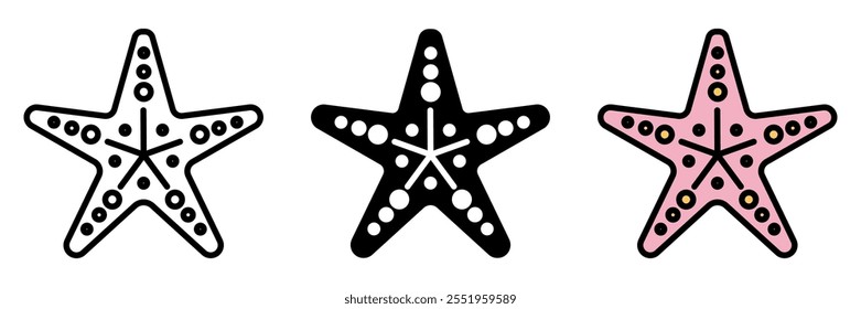 Starfish icon is a marine animal with a star-shaped body, often found on seashores, admired for its unique and symmetrical form.