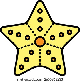 Ícone de estrela-do-mar: Símbolo da vida marinha em cores