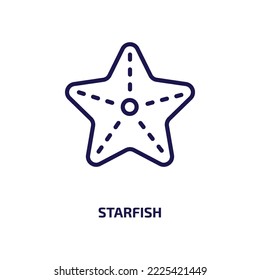 starfish icon from nautical collection. Thin linear starfish, ocean, sea outline icon isolated on white background. Line vector starfish sign, symbol for web and mobile