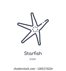 starfish icon from nautical outline collection. Thin line starfish icon isolated on white background.
