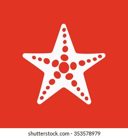 The starfish icon. Ocean symbol. Flat Vector illustration