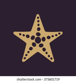 The starfish icon. Ocean symbol. Flat Vector illustration