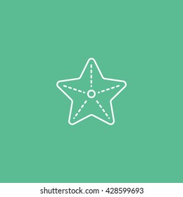 Starfish Icon On Green Background