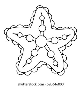 Starfish icon. Outline illustration of starfish vector icon for web