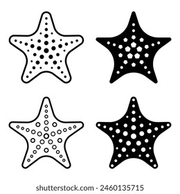 Starfish icon set. Flat vector illustration