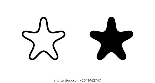 Starfish Icon Set ideal for beach or marine life themed graphics.