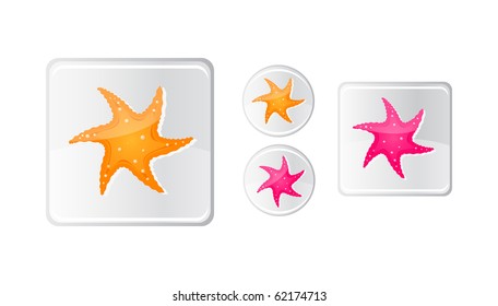 starfish icon set isolated on white