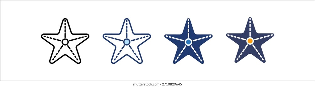 Starfish Icon Set Multiple Style Collection