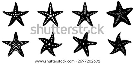 Starfish icon set. Starfish Icon Vector Silhouette For Starfish Logo Illustration. Simple design for starfish icon vector illustration.