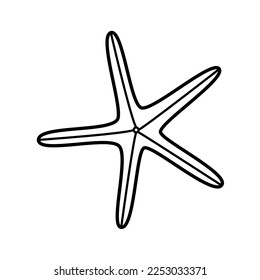 Starfish Icon, single isolate on a white background. Vector illustration wildlife of the underwater world doodle sketch.