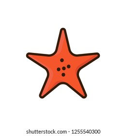 starfish icon vector design. filled outline icon