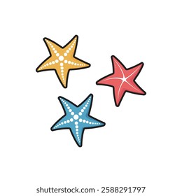 starfish icon vector design illustration flat cartoon style