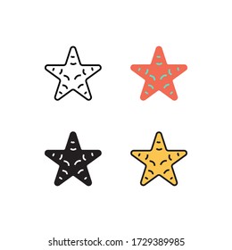 starfish icon vector with different style design. isolated on white background