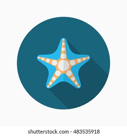 Starfish  icon, Vector flat long shadow design. EPS10