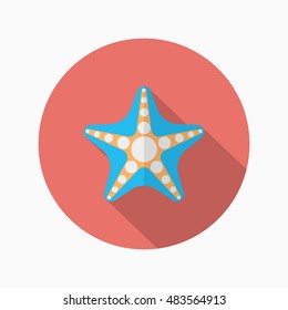 Starfish  icon, Vector flat long shadow design. EPS10