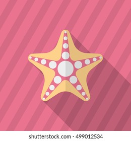 Starfish  icon, Vector flat long shadow design. EPS10