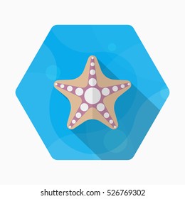 Starfish  icon, Vector flat long shadow design. EPS10