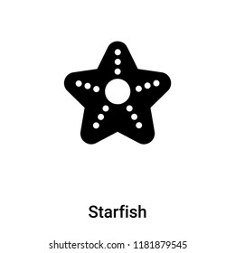 Starfish icon vector isolated on white background, logo concept of Starfish sign on transparent background, filled black symbol