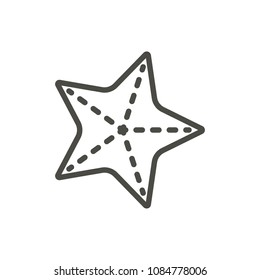 Starfish icon vector. Line sea star symbol isolated. Trendy flat outline ui sign design. Thin linear graphic pictogram for web site, mobile app. Logo illustration. Eps10.